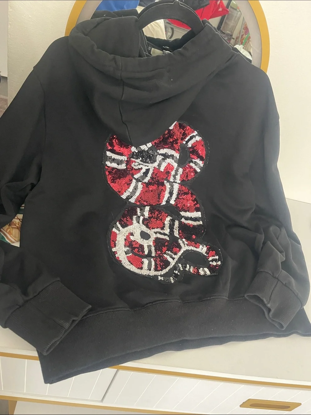 Gucci Black Crewneck Sweatshirt with Multicolor Logo